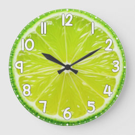 Lemon Face Wall Clock – Fresh Citrus Kitchen Home  Stor Klocka