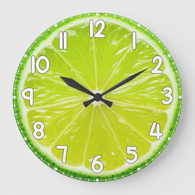 Lemon Face Wall Clock – Fresh Citrus Kitchen Home  Stor Klocka (Framsida)