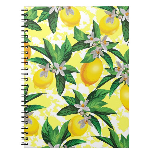 Lemon Fantasy: Blommönstret Kreativ Anteckningsbok (Framsidan)