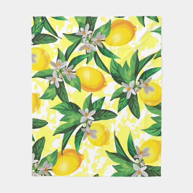 Lemon Fantasy: Blommönstret Kreativ Fleecefilt (Framsidan)