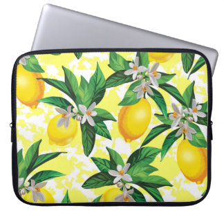 Lemon Fantasy: Blommönstret Kreativ Laptop Fodral