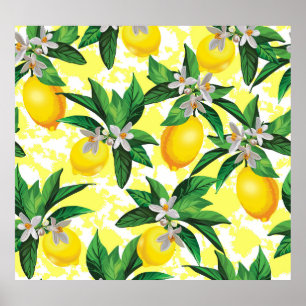 Lemon Fantasy: Blommönstret Kreativ Poster