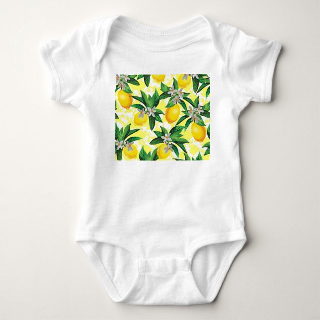 Lemon Fantasy: Blommönstret Kreativ T Shirt (Framsida)