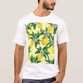 Lemon Fantasy: Blommönstret Kreativ T Shirt