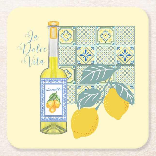 Lemon Farm Retro Underlägg Papper Kvadrat (Framsidan)