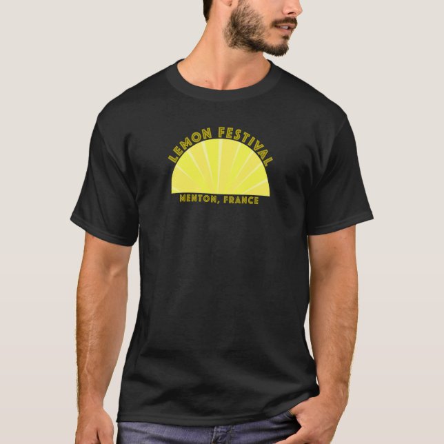 Lemon Festival Fete du Citron Menton France French T Shirt (Framsida)
