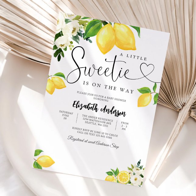Lemon Floral Baby Shower Invitation Inbjudningar (Skapare uppladdad)