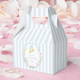 Lemon Floral Blue Birthday Favor Box Presentaskar