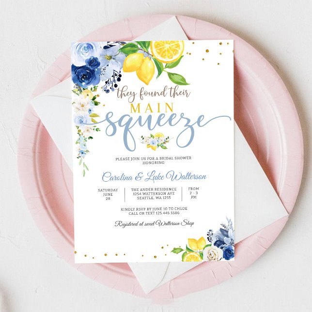 Lemon Floral Bridal Shower Invitation Inbjudningar (Skapare uppladdad)