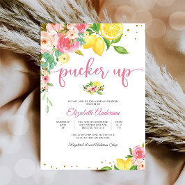 Lemon Floral Bridal Shower Invitation Inbjudningar