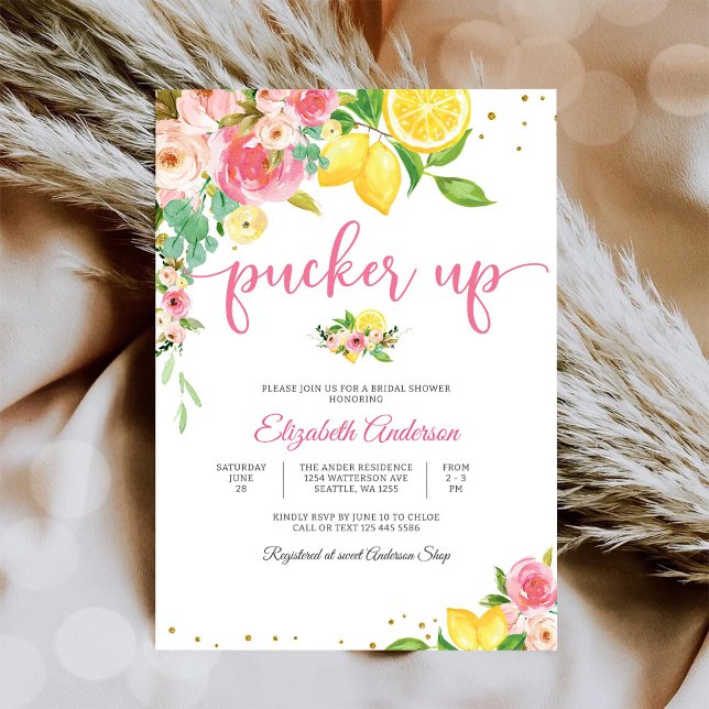 Lemon Floral Bridal Shower Invitation Inbjudningar (Skapare uppladdad)