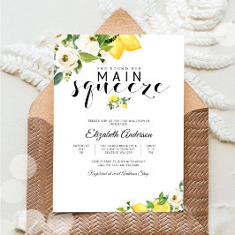 Lemon Floral Bridal Shower Invitation Inbjudningar