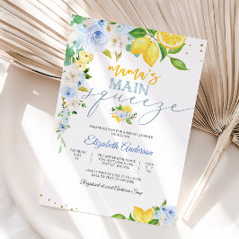 Lemon Floral Bridal Shower Invitation Inbjudningar