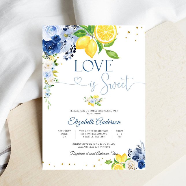 Lemon Floral Bridal Shower Invitation Inbjudningar (Skapare uppladdad)