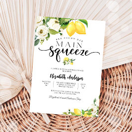 Lemon Floral Bridal Shower Invitation Inbjudningar