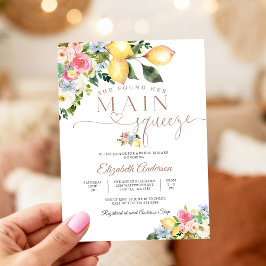 Lemon Floral Bridal Shower Invitation Inbjudningar