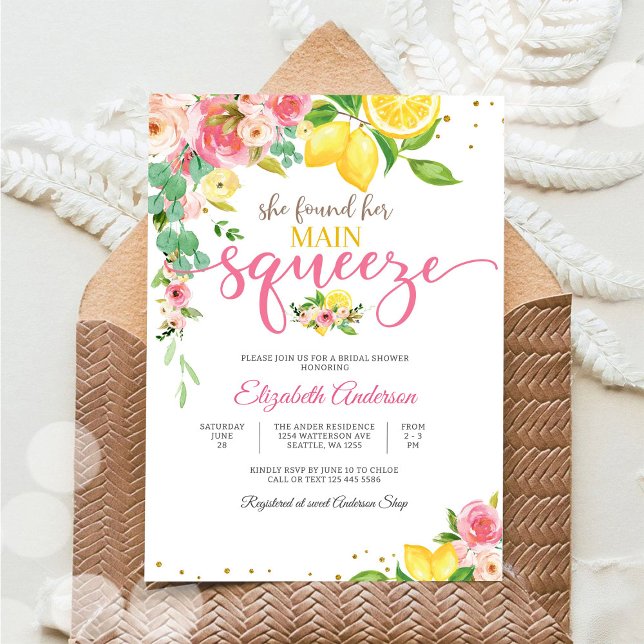 Lemon Floral Bridal Shower Invitation Inbjudningar (Skapare uppladdad)