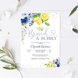 Lemon Floral Bridal Shower Invitation Inbjudningar
