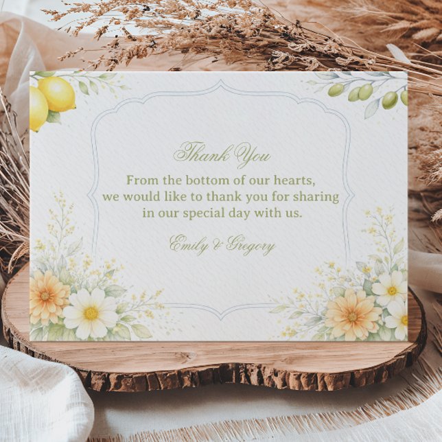 Lemon Floral Soft Appreciation Tack Kort (Skapare uppladdad)