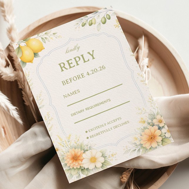 Lemon Floral Soft Response OSA Kort (Skapare uppladdad)