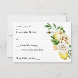 Lemon Floral utan måltidsval RSVP V2 OSA Kort