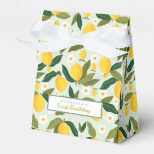 Lemon Flowers First Birthday Favor Box Presentaskar