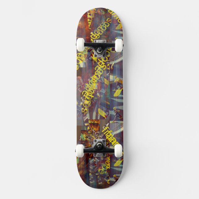 Lemon Font Graffiti Mini Skateboard Bräda 18,5 Cm (Framsida)