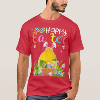 Lemon Fruit Bunny Egg Hunting Funny Lemon Lycklig T Shirt