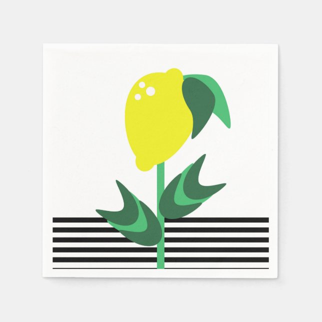 Lemon Fruit Garden Plant Rand Pappersservett (Framsidan)