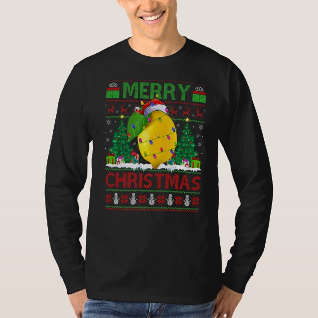 Lemon Fruit Julafton Träd Ugly Santa Lemon jul T Shirt (Framsida)