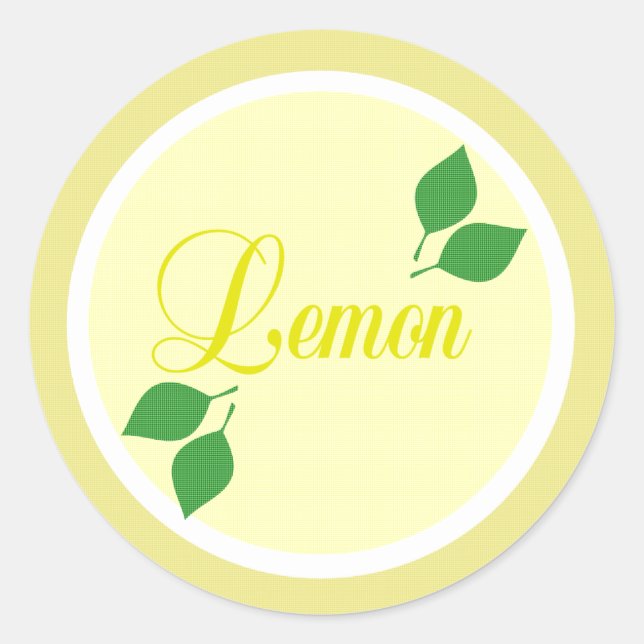 Lemon Fruit Label Sticker Runt Klistermärke (Framsida)