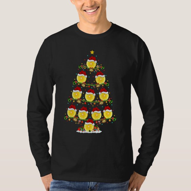 Lemon Fruit   Lights Xmas Santa Lemon Christmas Tr T Shirt (Framsida)