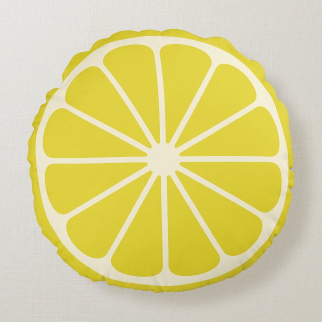 Lemon Fruit Slice Large Rund Kudde (Framsidan)