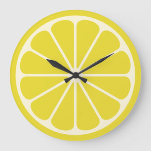 Lemon Fruit Slice Stor Klocka