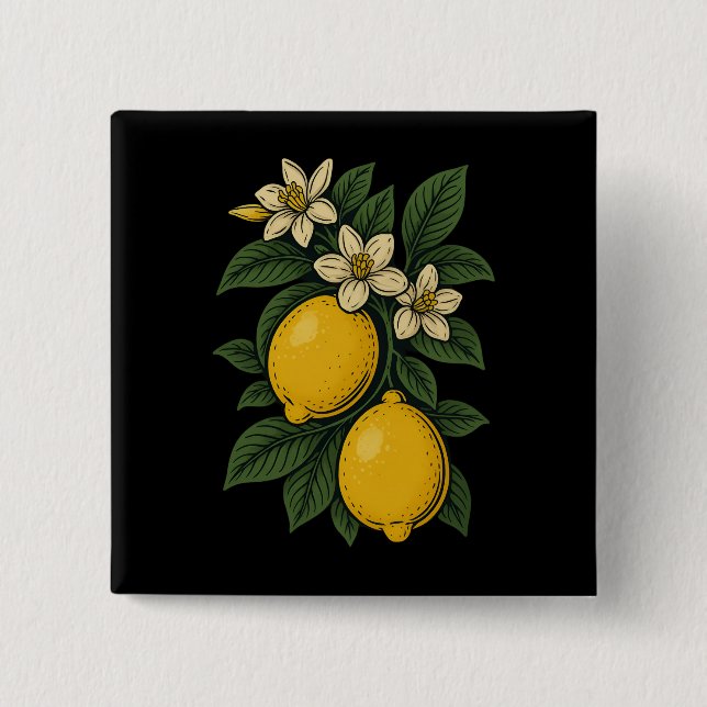 Lemon Fruit Vintage Art Lemon Farm Knapp (Framsida)