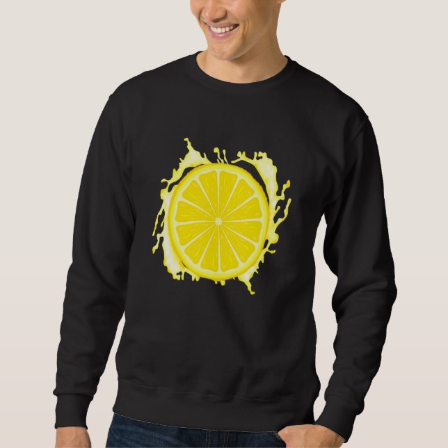 Lemon Frukt Halloween Kostym Halloweenfest Lemon Lång Ärmad Tröja (Framsida)