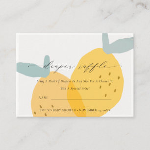 Lemon Fruktig Lemon - Gult - Raffle Baby Shower Tilläggskort