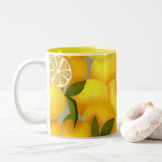 Lemon Fullt Paperweight Två-Tonad Mugg (Med munk)