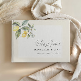 Lemon Garden Butter Gult Bröllop Guest Bok