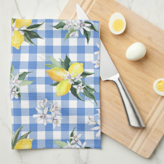 Lemon Gingham för Summer Kitchen Decor Kökshandduk