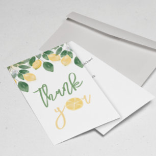 Lemon Girl Baby Shower Tack Flat Card Kort
