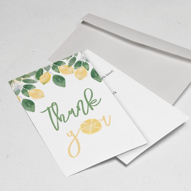 Lemon Girl Baby Shower Tack Flat Card Kort (Skapare uppladdad)