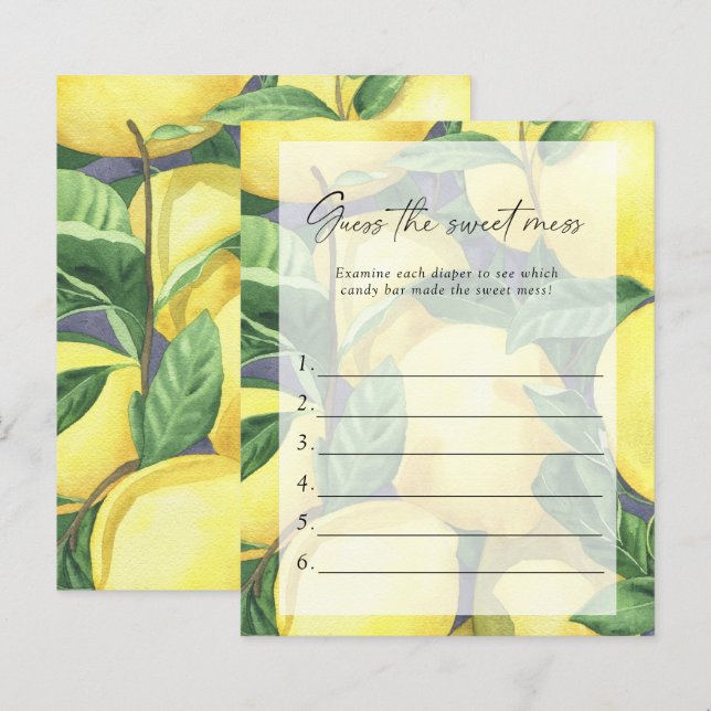 Lemon - Gissa det  babyspelet på sötaren (Fram/baksida)