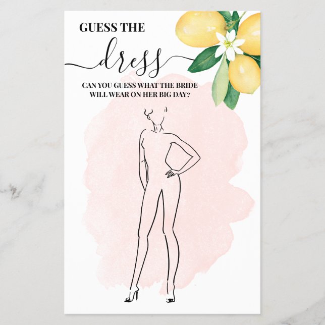 Lemon Gissa Möhippan Dress Rosa Game Card Flygblad (Framsidan)