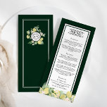 Lemon Gräns Emerald Grönt Bröllop Flat Meny<br><div class="desc">Den här Lemon Gräns Emerald Grönt Bröllop Flat Menu-designen är ett strålande val för att skapa en elegant och vacker estetik för bröllop eller andra speciella tillfällen. Klassiskt vitt med sofistikerad svart typografi och kalligrafi av chic anger en ton av modernt men traditionellt stil. Mörk emerald grönt gräns och bakgrunder...</div>
