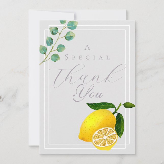 Lemon Grått Tack Kort (Framsida)