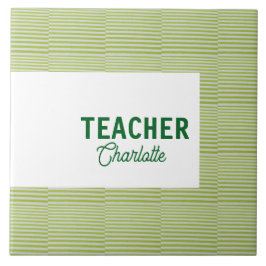 Lemon green white stripes teacher professor name c kakelplatta