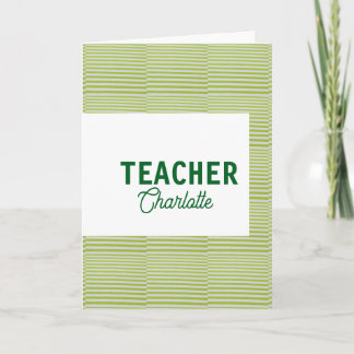 Lemon green white stripes teacher professor name c kort