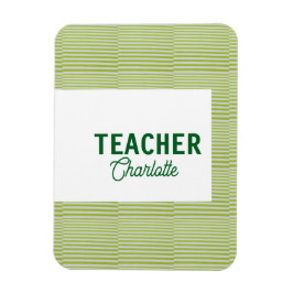 Lemon green white stripes teacher professor name c magnet