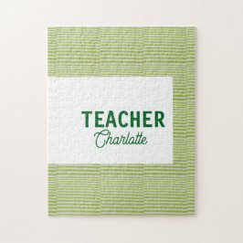 Lemon green white stripes teacher professor name c pussel